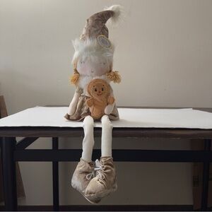 Gingerbread Darling Elf Weighted
Shelf Sitter Doll Gold Christmas
Santa Velvet